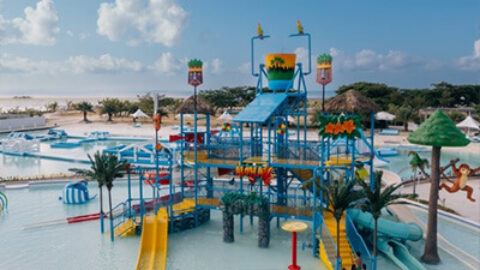 Aquapark pool area.